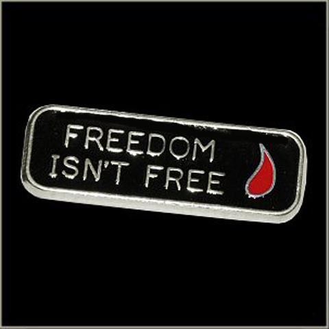 Freedom isn&#039;t free biker 1 5/8 inch biker pin