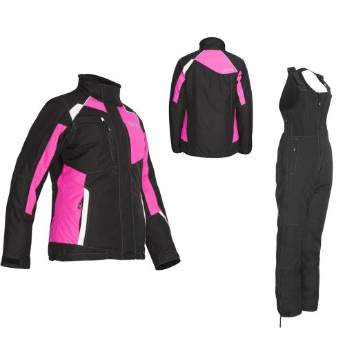 Snowmobile ckx alpha jacket bibs suit women pants black/pink/white medium coat