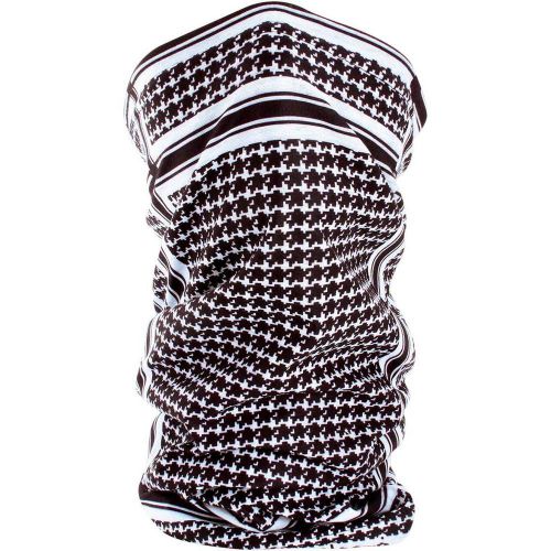 Zan headgear houndstooth black and white fleece-lined motley tube one size