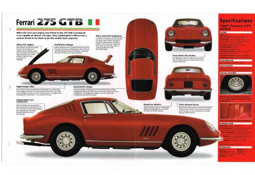 Ferrari 275 gtb imp  brochure: 1966,1967,1968,