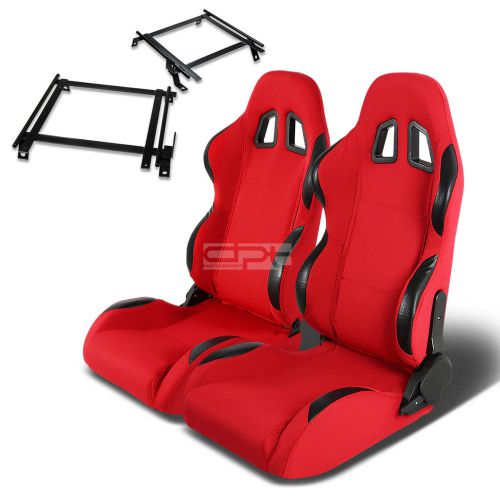 Type-4 racing seat red pvc+silder/rail+for 90-93 acura integra da bracket x2