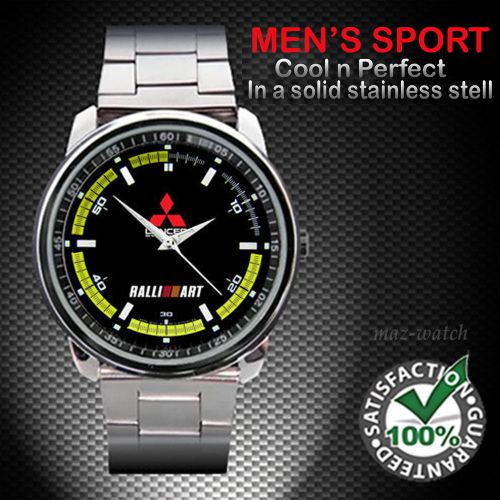 New mitsubishi lancer ralli art logo on sport metal watch