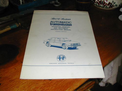 Alfa romeo sports sedan automatic transmission work shop manual oe