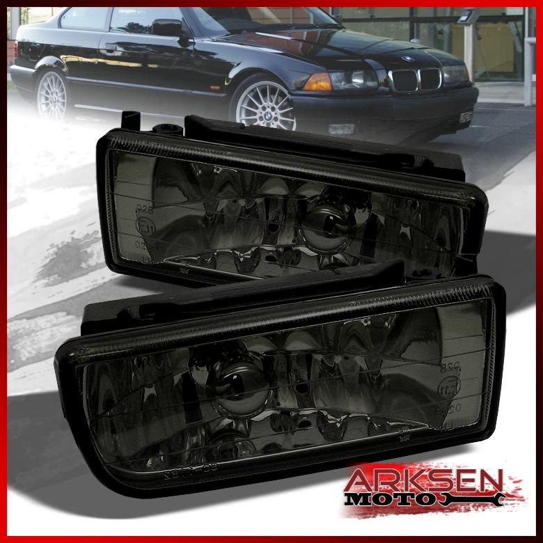 Smoked 92-98 bmw e36 3-series 318i/320i/325i/328i/m3 fog lights lamp left+right