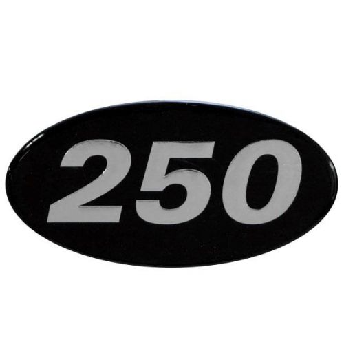 Rinker boats oem 6 1/2 x 3 3/8 inch black silver vinyl 250 marine decal