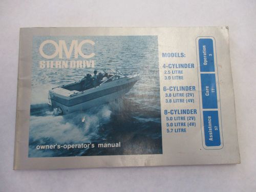 Omc sterndrive owner&#039;s-operator&#039;s manual 4cyl v6 &amp; v8