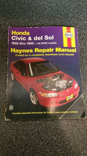 Haynes repair manual 42024 for all honda civic &amp; del sol 1992-1995 sohc models