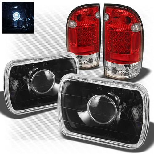 95-96 tacoma black projector headlights + r/c philips-led perform tail lights