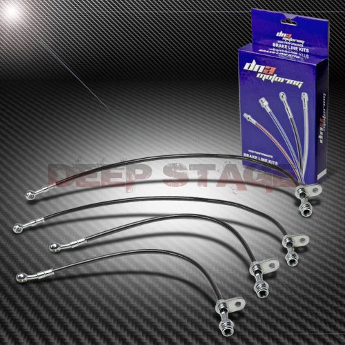 Stainless steel braided hose race brake line for 02-05 honda civic si ep3 black