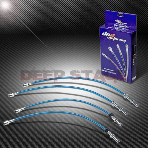 Stainless braided hose racing brake line/cable for e46 320/323/325/328/330 blue