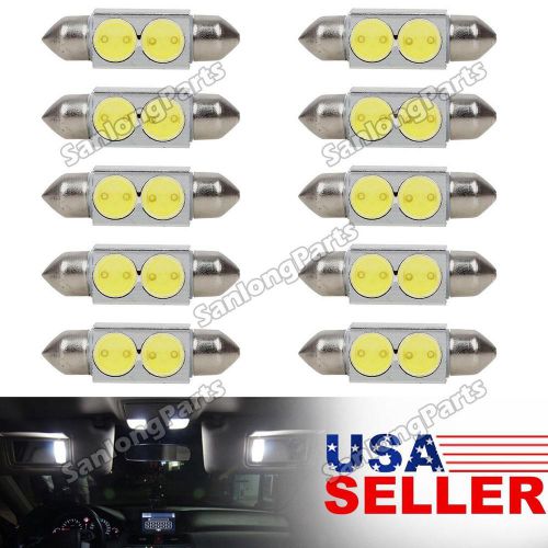 10x 6000k white led interior dome map lights lamp 42mm festoon 211-2 12v