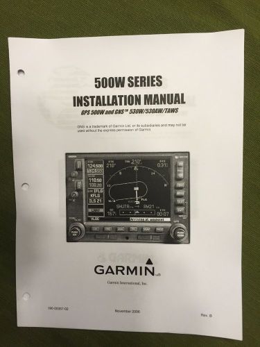 Garmin gps-500w and gns-530w/530aw/taws install manual