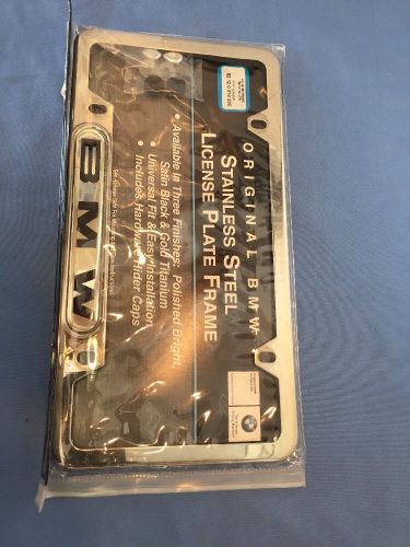 Bmw oem  chrome stainless steel license plate frame