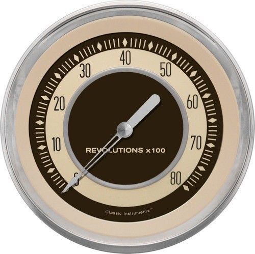 Classic instruments nt71slc tachometer 8,000 rpm - nostalgia vt - stainless low