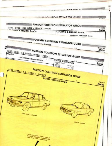 Bmw 2500 2800 2800 cs body parts list frame crash sheets rare originals mf 2