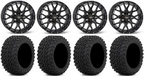 Itp hurricane black golf wheels 14&#034; 23x10-14 xt trail tires yamaha