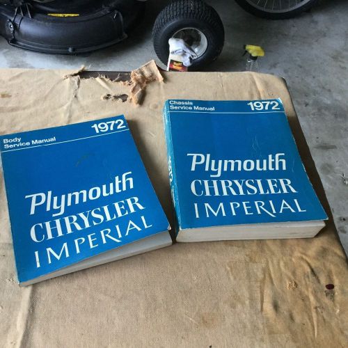 1972 chrysler plymouth imperial body and chassis service manual set