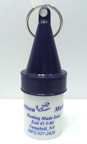 Blue white boat floating key chain keychain jamison marine