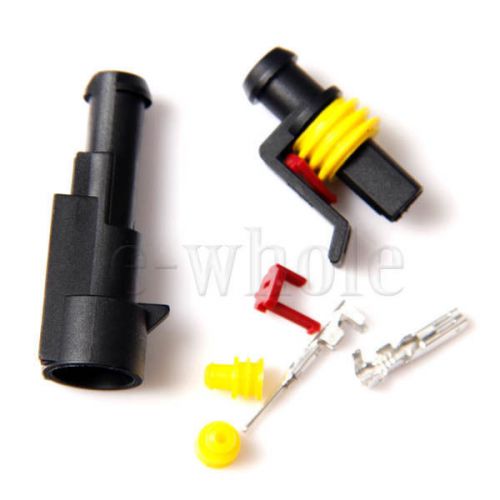 10kit 1p waterproof car electrical wire connector plug terminal plastic 1.5mm hm