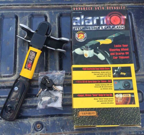 Alarmor steering wheel lock vehicle security keyed lock anti theft with alarm