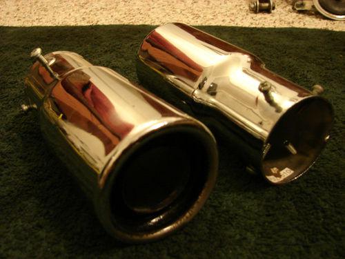 2 chrome exhaust tips - 2-1/8" inlet (id), 2-5/8" outlet (od), 6" long 