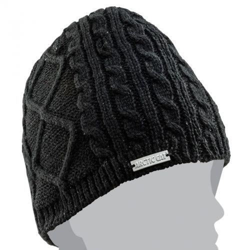 Arctic cat black sequins knit polyester acrylic beanie - black - 5273-093