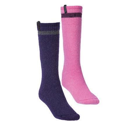 Divas snowgear wool hw womens riding socks 2 pack pink/purple