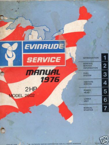 1976 evinrude outboard motor 2 hp service manual