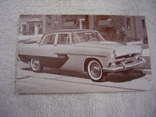 1956 plymouth belvedere  4dr sedan   dealer postcard unused original