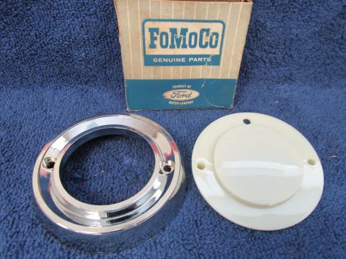 1963-64 ford galaxie   dome / quarter post  light lens and bezel  nos ford  716