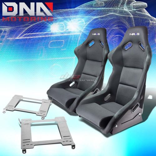 Nrg fiberglass bucket racing seats+full stainless bracket for 92-95 civic ej/eg