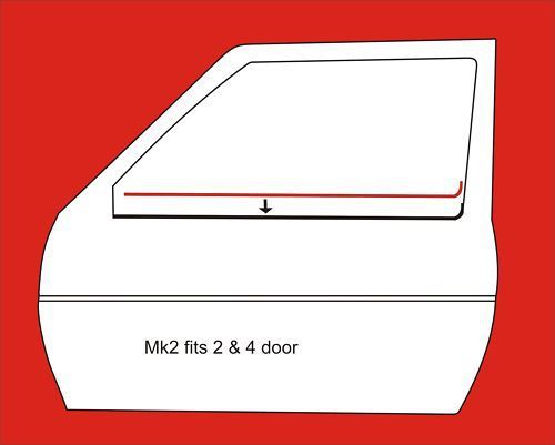 Vw golf gti jetta mk2 door window scraper seal 1985-92