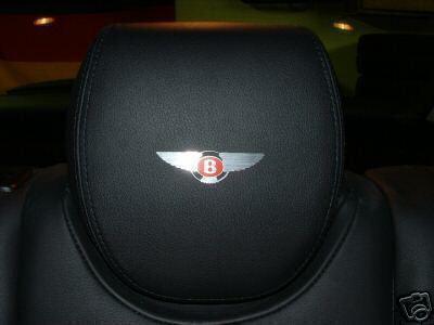 (4pcs) headrest badge sticker decal *bentley* red label