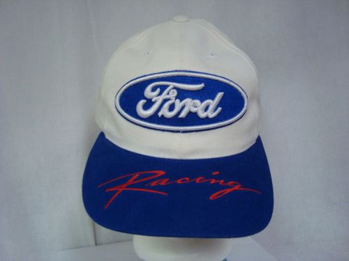 Ford racing ball cap hat blue white - one size fits all