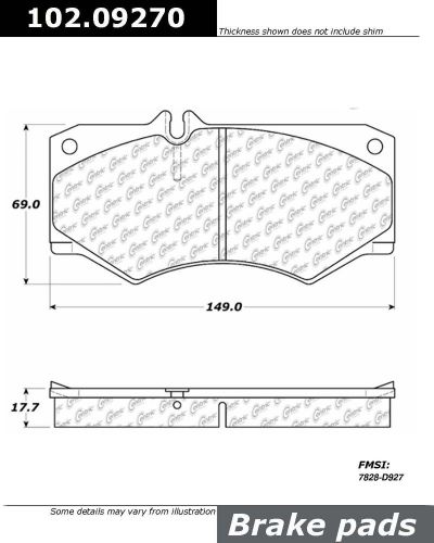 Centric parts 102.09270 front semi metallic standard brake pads