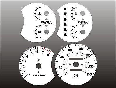 2000-2001 kia sephia instrument cluster white face gauges 00-01