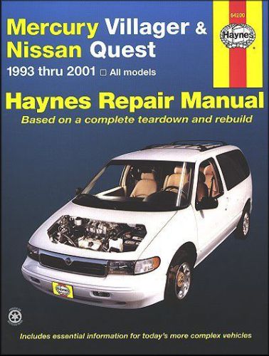 Mercury villager, nissan quest repair manual 1993-2001