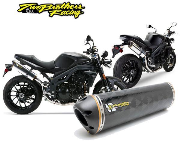 Two brothers m-2 carbon fiber slip-on exhaust 07-10 triumph speed triple 1050