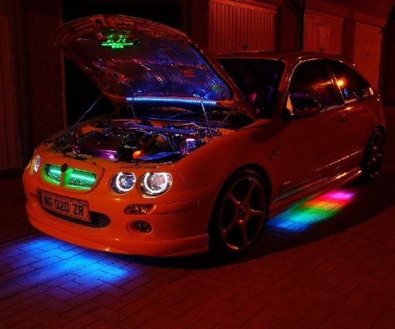 Smf 7-color rgb led neon undercar under car light kit w/ remote control #034