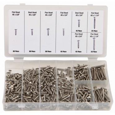 Stainless 300+ trim screw assortment interior exterior