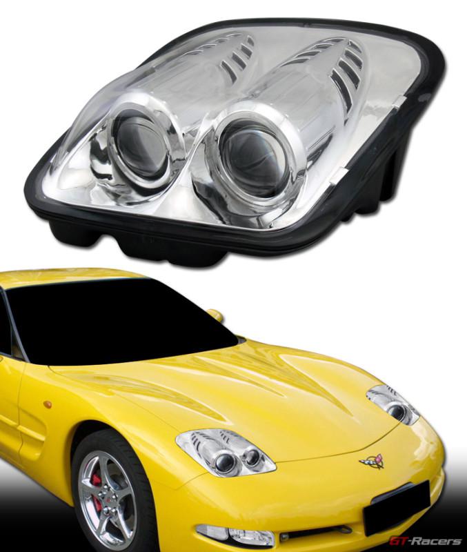 Euro sport chrome housing projector headlights lamp 1997-2004 chevy corvette z06