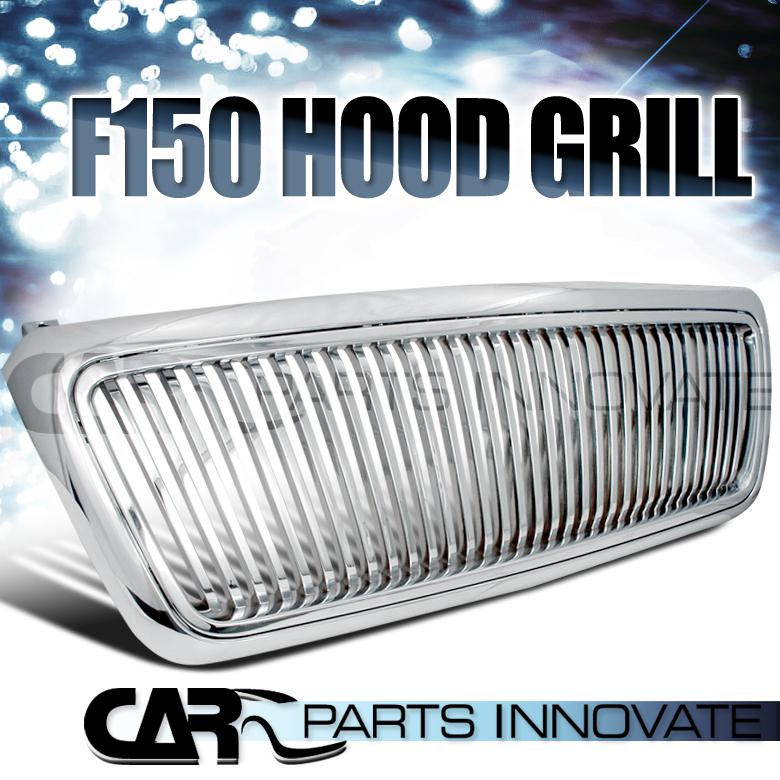 Ford 04-08 f150 abs vertical chrome front hood bumper grill grille