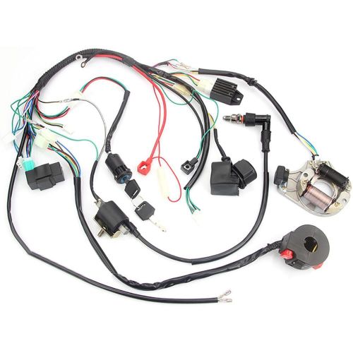 Quad wire harness+5 pin cdi+spark plug+solenoid for 50cc 70cc 90cc 110cc 125cc t