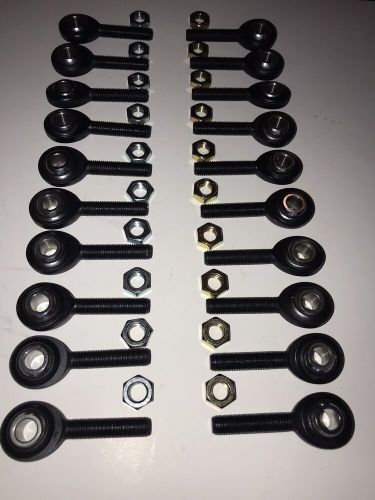 Quarter midget  5/16&#034;x 5/16-24 rod ends with jam nuts 20pk (black)