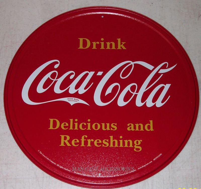 Drink coca-cola logo 12" tin sign man cave garage coke