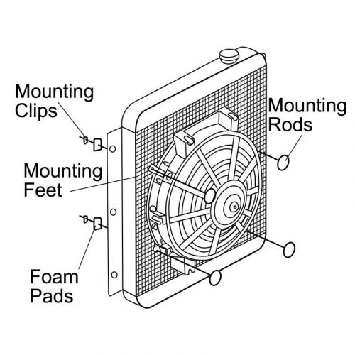 Chevy gmc pontiac buick ford black 6 inch radiator cooling fan universal fit