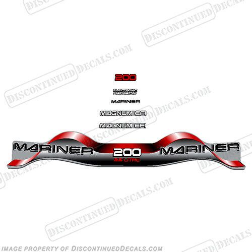 Fits mariner 200hp 2.5 decal kit - red