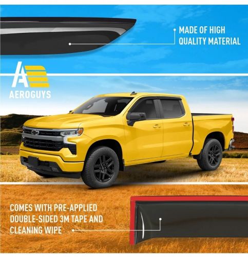 Rain guards vent visors shade for chevy silverado 2019-2024 crew cab