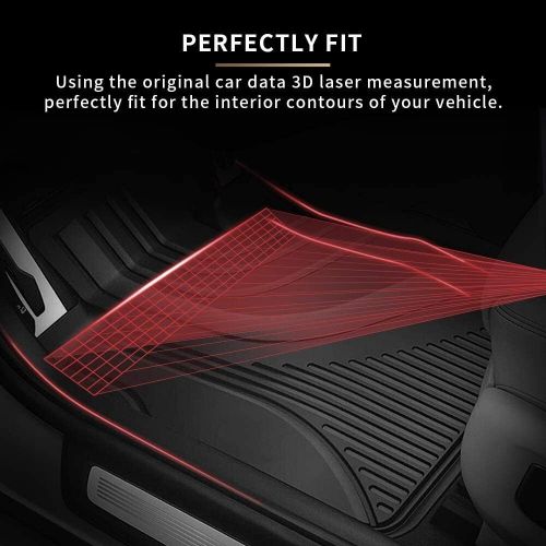 Fit for honda civic 2016-2021 front &amp; 2nd row heavy duty tpo floor mats liner