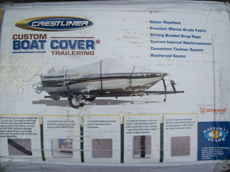 New crestliner custom boat cover fits 1600 angler sc trailering